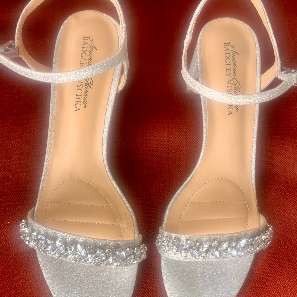 Badgley Mischka Glittering Silver Heels